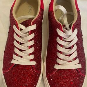 Betsey Johnson Red Glitter Sneakers